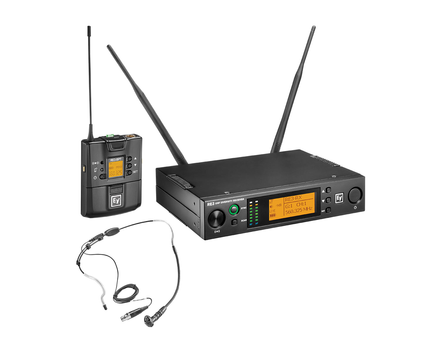 ELERE3BPHW8M - Electro-Voice RE3 BPHW 8M CH70 and Duplex Gap Wireless Headmic System Headworn Image 3