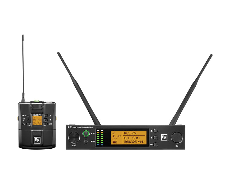 ELERE3BPNID8M - Electro-Voice RE3 BPNID 8M CH70 and Duplex Gap Bodypack System with NO Mic Image 1
