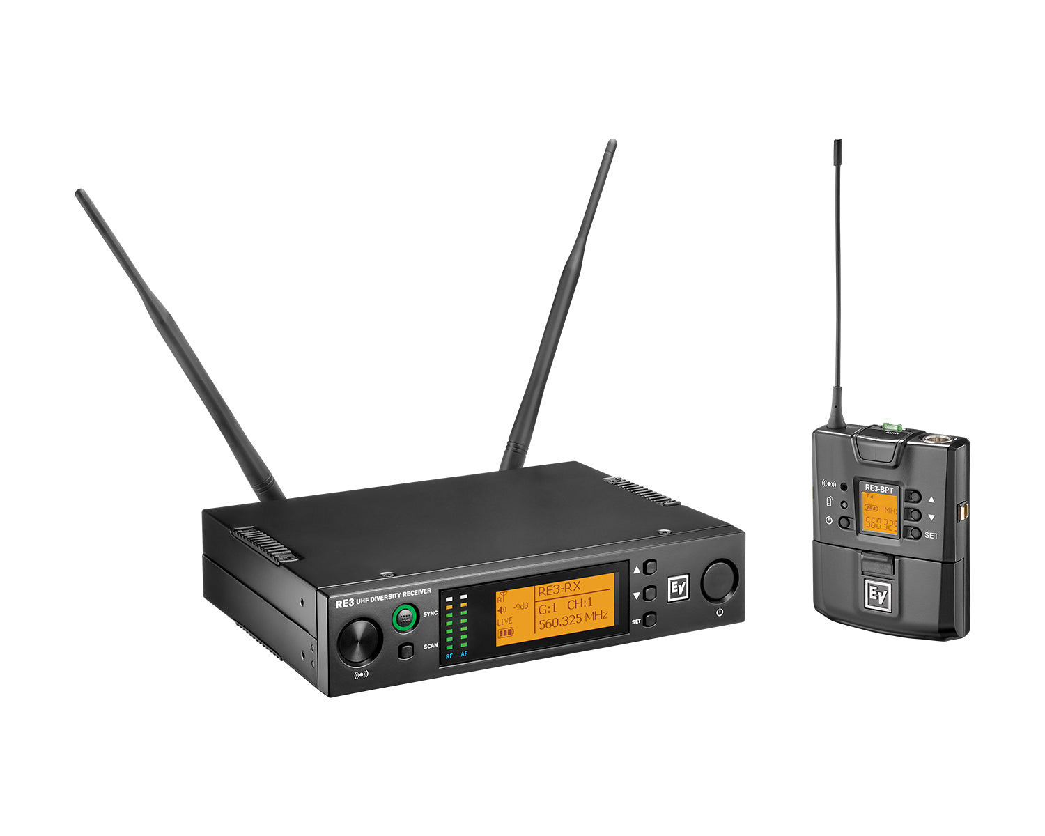 ELERE3BPNID8M - Electro-Voice RE3 BPNID 8M CH70 and Duplex Gap Bodypack System with NO Mic Image 2