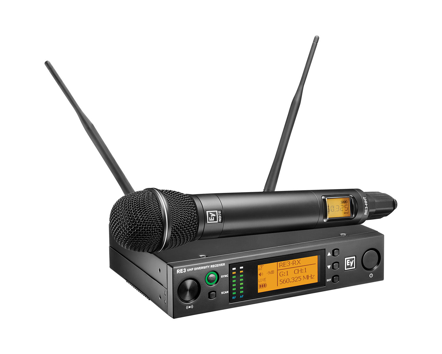 ELERE3ND768M - Electro-Voice RE3 ND76 8M CH70 and Duplex Gap Handheld Mic System and ND76 Capsule Image 2