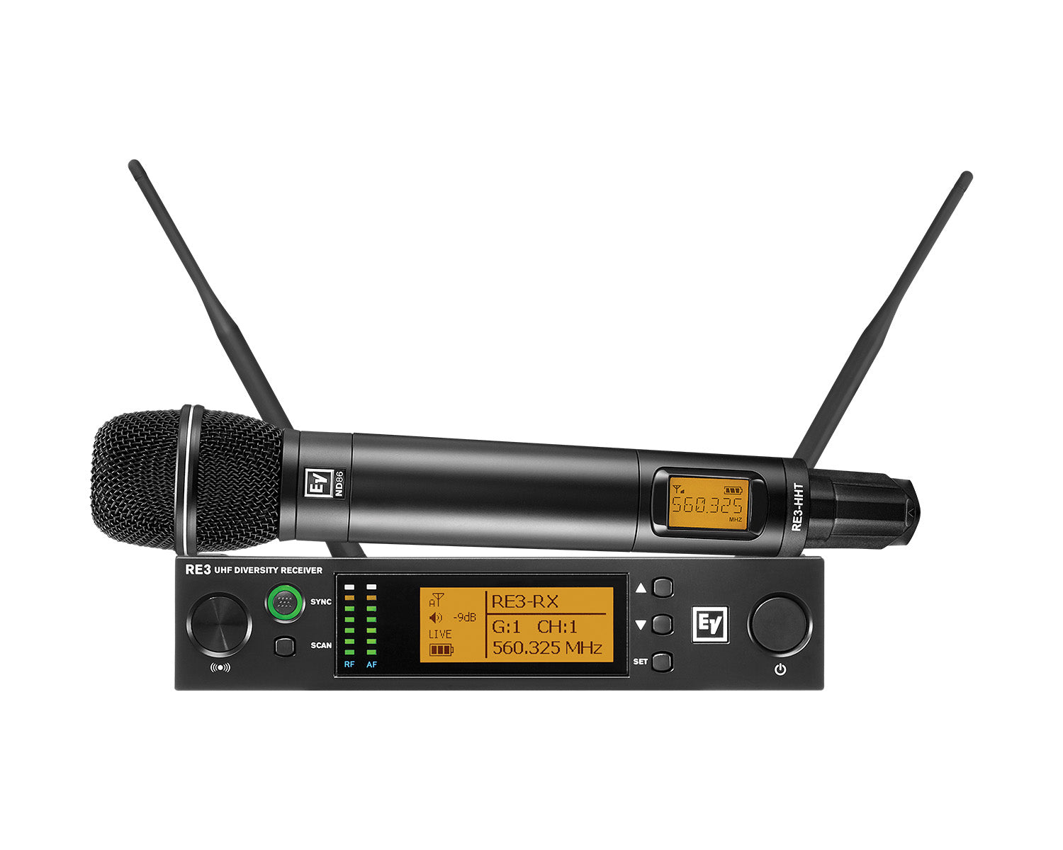 ELERE3ND868M - Electro-Voice RE3 ND86 8M CH70 and Duplex Gap Handheld Mic System and ND86 Capsule Image 3