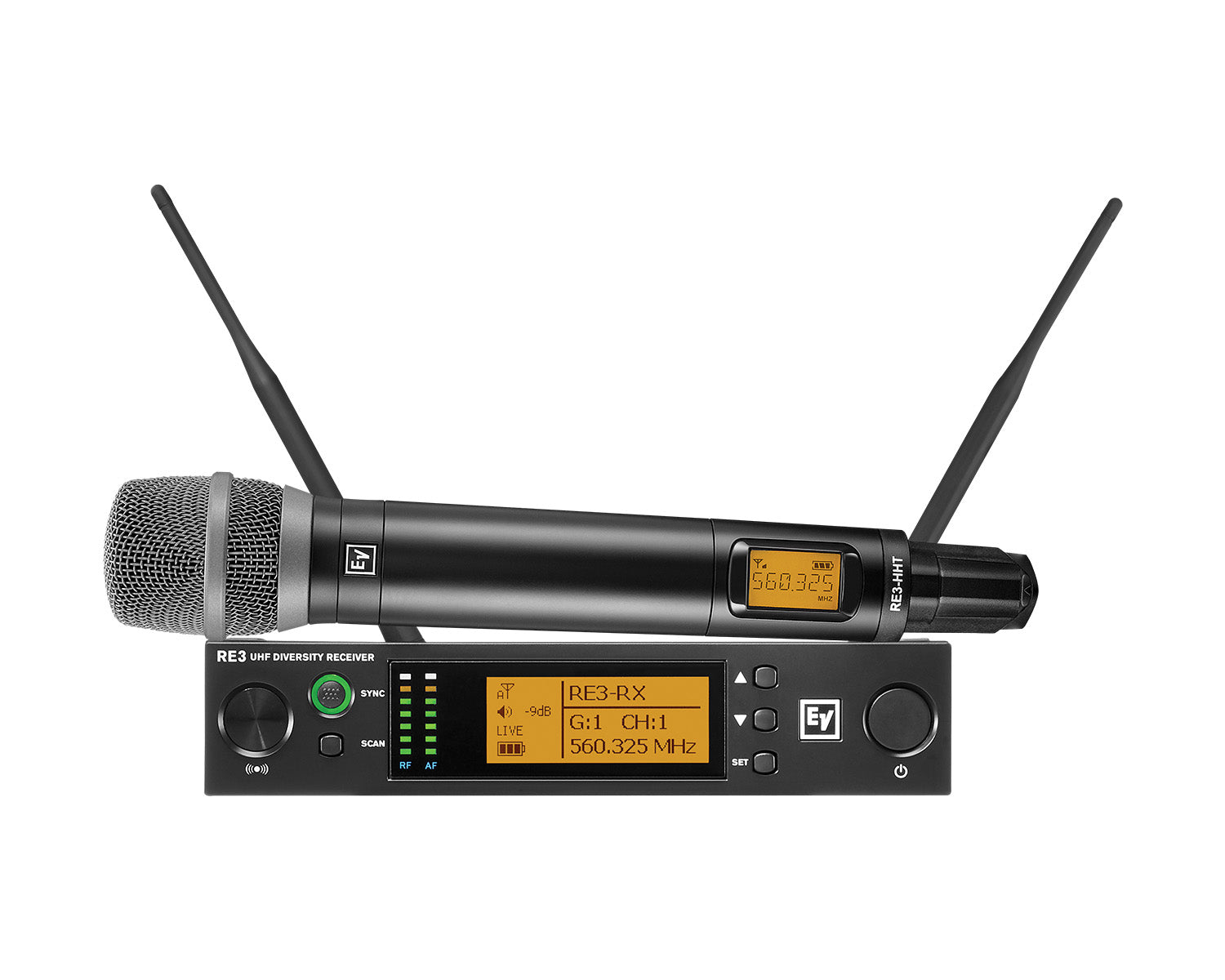 ELERE3RE5208M - Electro-Voice RE3 RE520 8M CH70 and Duplex Gap Handheld Mic System and RE520 Capsule Image 3