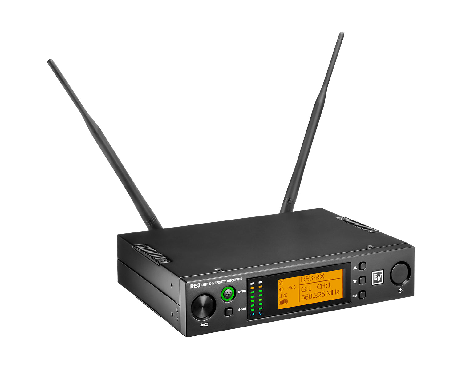 ELERE3RX8M - Electro-Voice RE3 RX 8M CH70 and Duplex Gap RE3 Half Rack Diversity Receiver Image 1