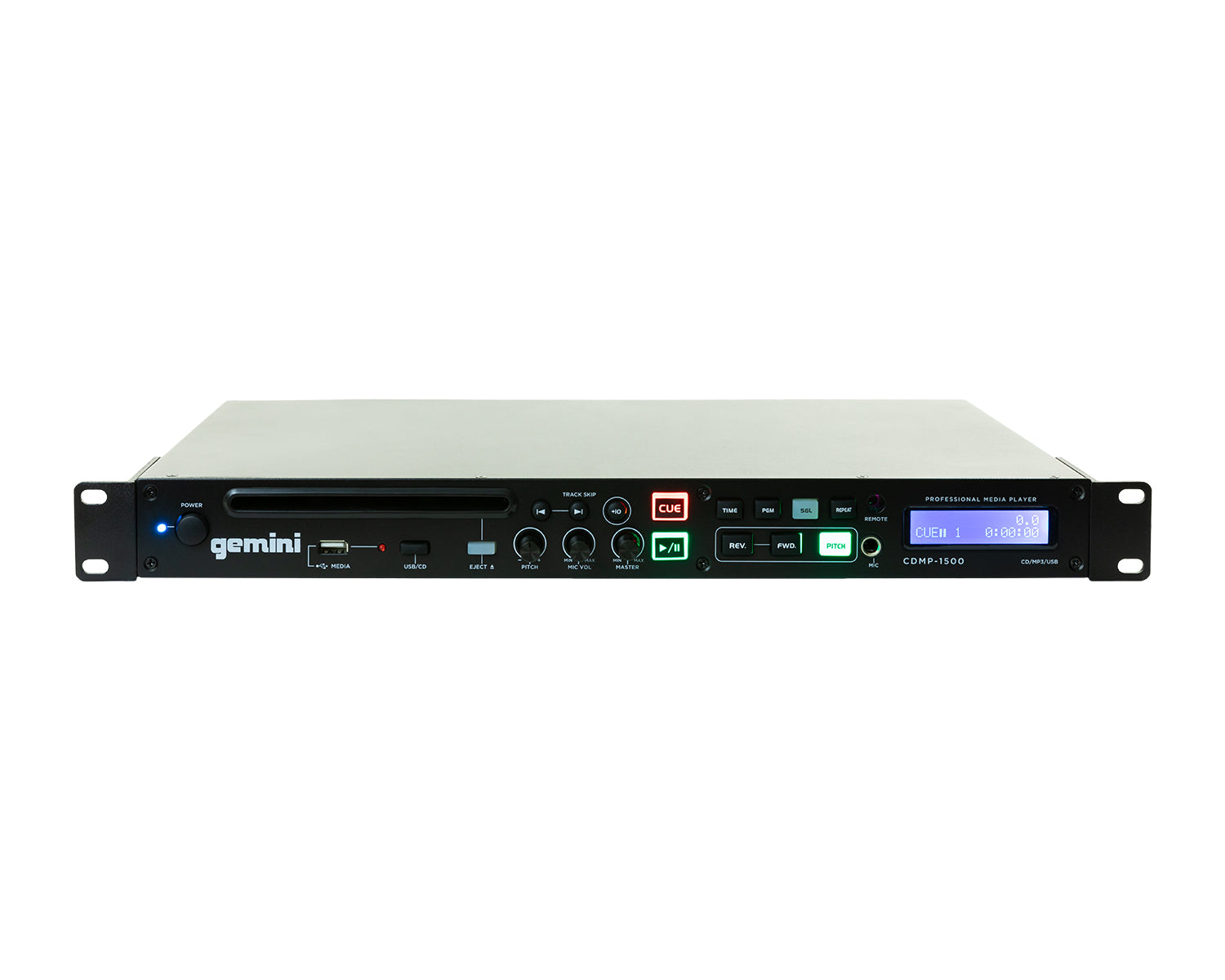 GEMCDMP1500 - Gemini CDMP 1500 Rackmount CD or USB Media Player with Remote Control 1U Image 1