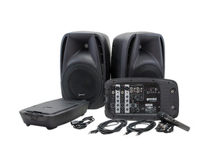 GEMES210MXB - Gemini ES 210MX BLU Portable PA System with 2x Speakers or Amp or Mixer or Mic Image 1