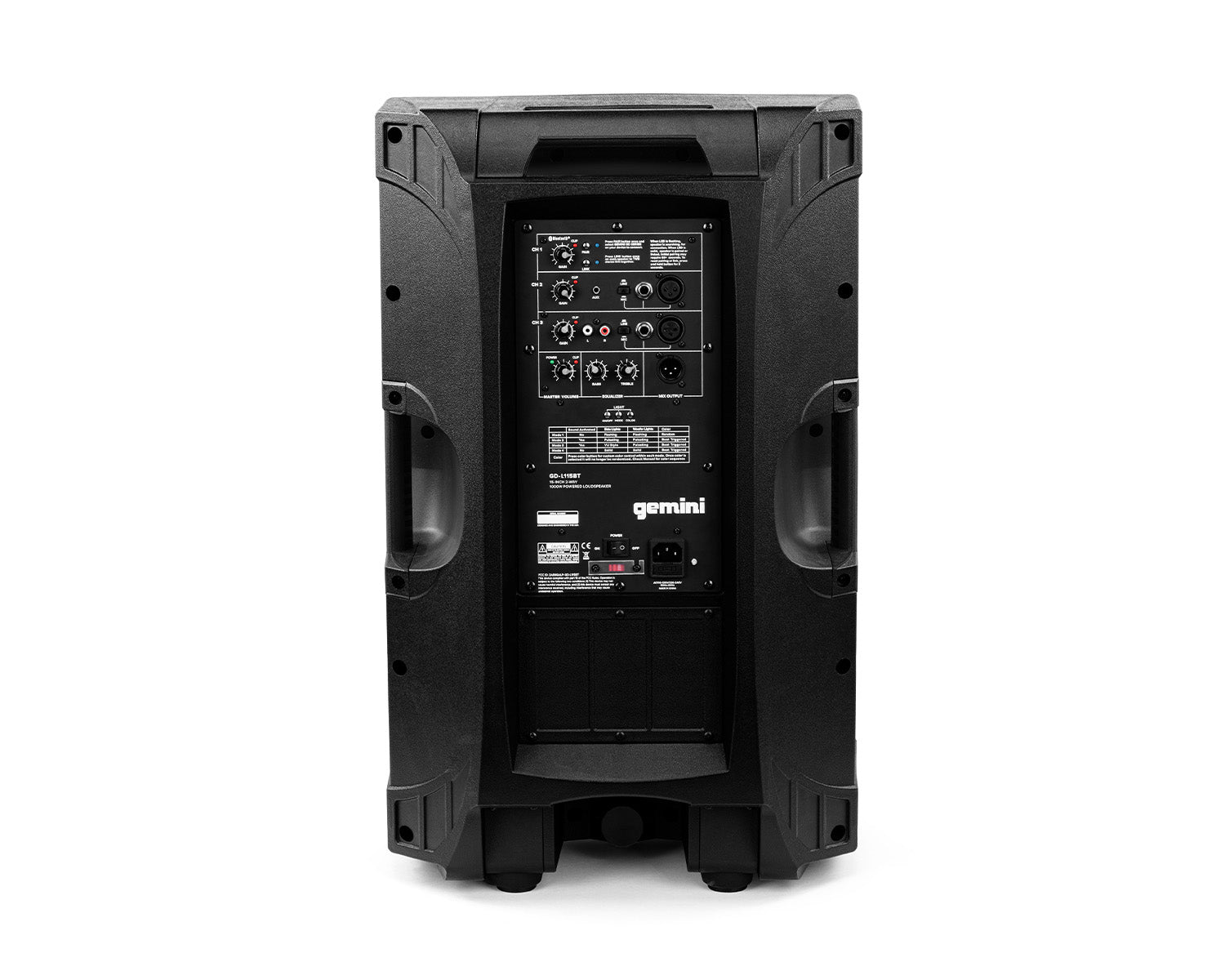 GEMGDL115BT - Gemini GD L115BT 15inch Active LED Loudspeaker Bluetooth and 3Ch Mixer 1000W Image 8