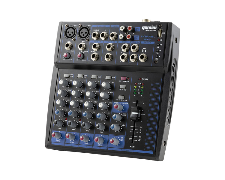 GEMGEM08USB - Gemini GEM 08USB Compact 8 Channel Bluetooth Mixer Image 2