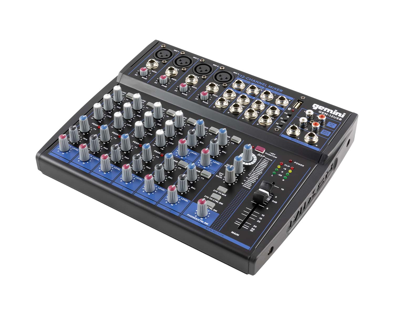 GEMGEM12USB - Gemini GEM 12USB Compact 12 Channel Bluetooth Mixer Image 3