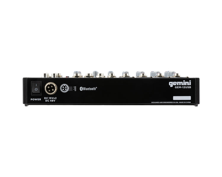 GEMGEM12USB - Gemini GEM 12USB Compact 12 Channel Bluetooth Mixer Image 4