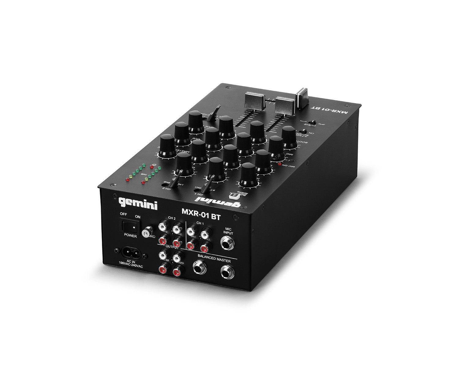 GEMMXR01BT - Gemini MXR 01BT 2 Channel Pro DJ Mixer with 3 Band EQ and Bluetooth Image 4