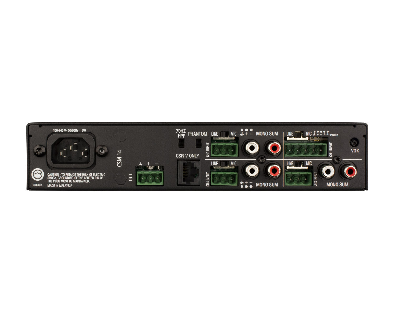 JBLCSM14 - JBL CSM14 4ch Half Rack Mixer 4in or 1out & Priority Mute 1U Image 2