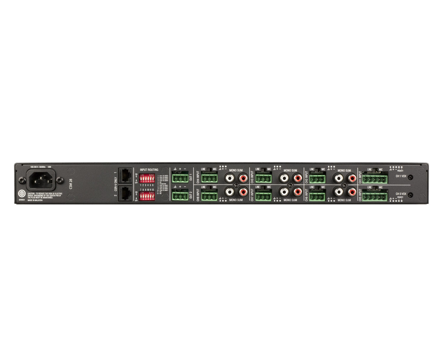 JBLCSM28 - JBL CSM28 8 Input 2 Outout Mic or Line Mixer with Priority 1U Image 2
