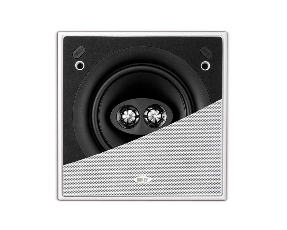 KEFCI160CSDS - KEF CI160CSDS 6.5inch Dual Coil Flush Square Ceiling Speaker IP64 Wht Image 1