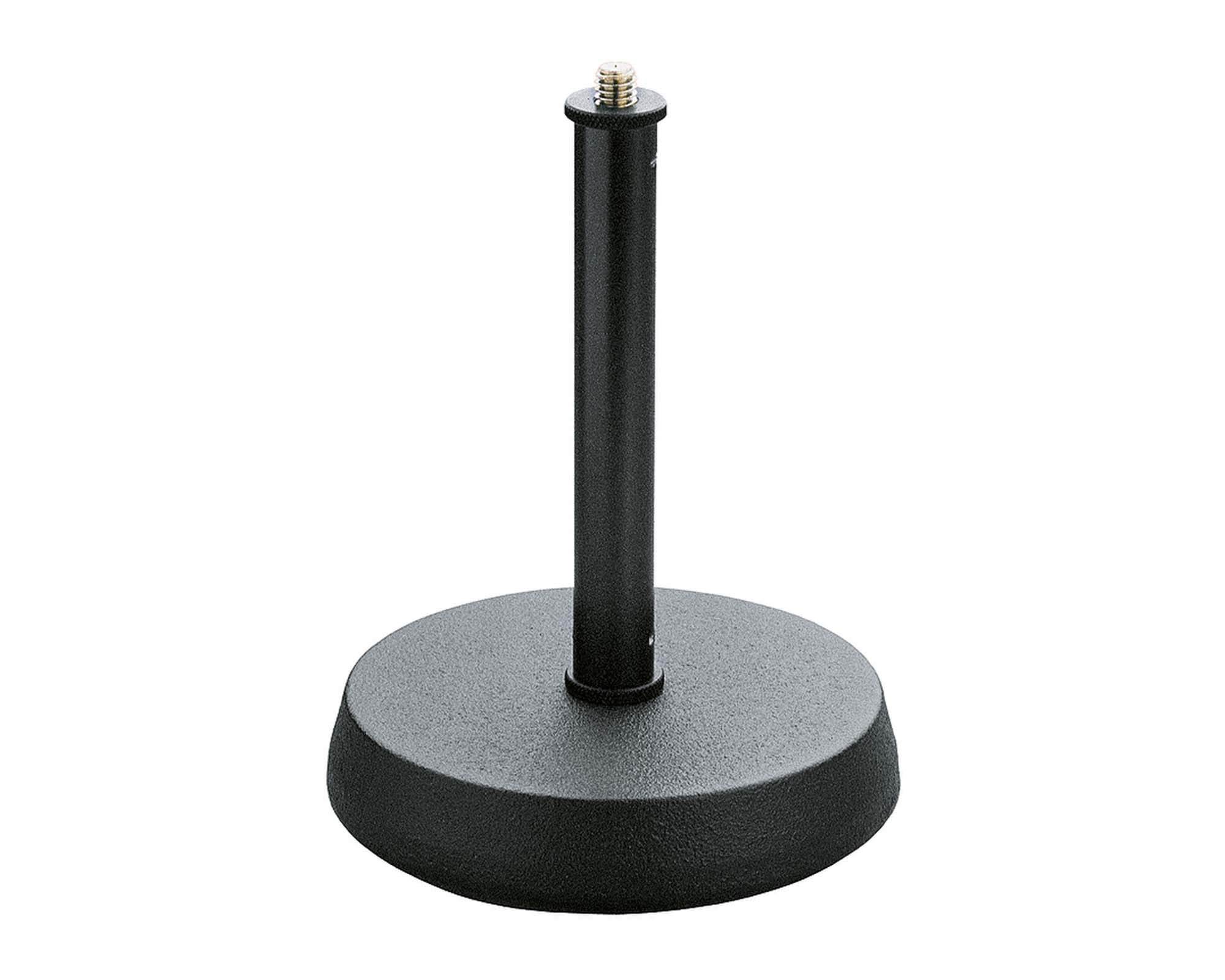 KMS23200 - K&M 232BK (23200) 130mm Cast Round Base Table Mic Stand 175mm Black Image 1
