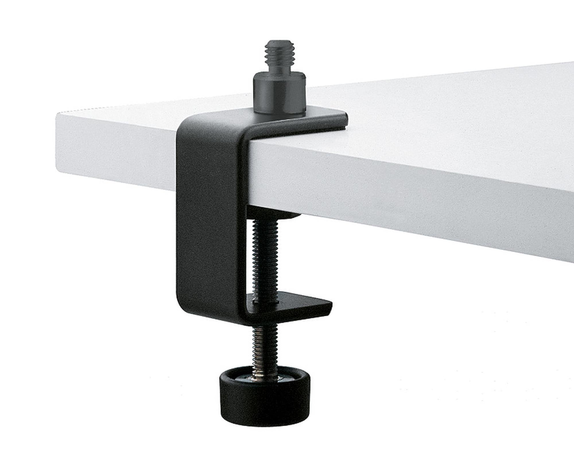 KMS237 - K&M 237BK Table Clamp for Mic Goosenecks Black with 3 or 8inch Thread Image 1