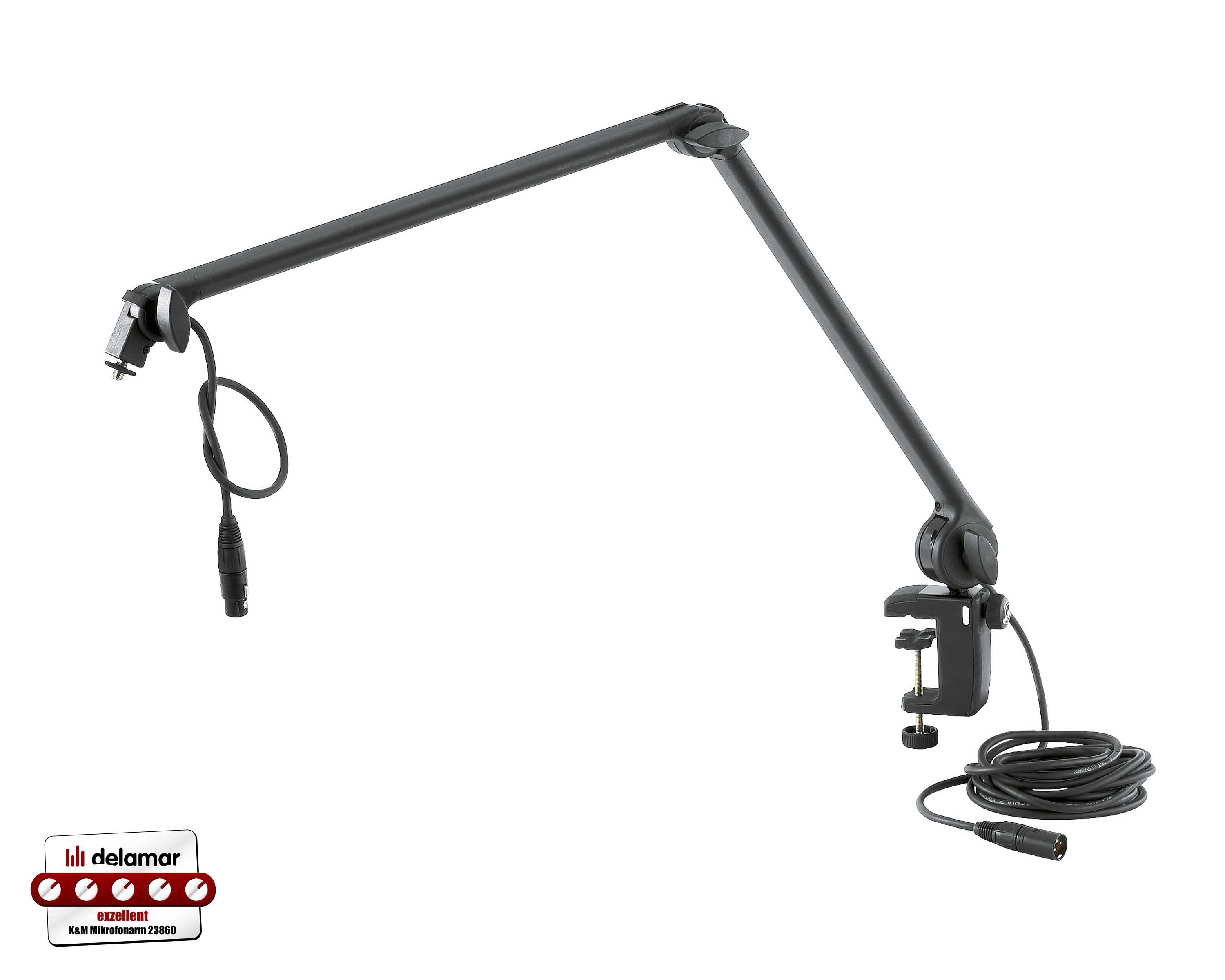 KMS23860 - K&M 23860 Desktop Mic Arm with Table G Clamp Black Image 1