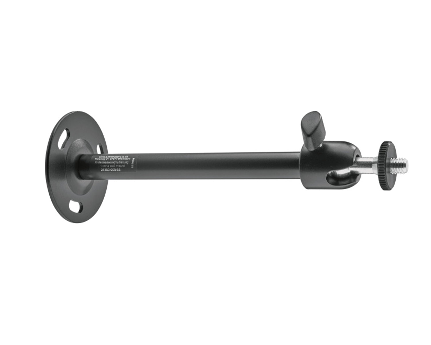 KMS24350 - K&M 24350 Universal Mic or Antenna Wall Mount 205mm 360degree Swivel Black Image 1