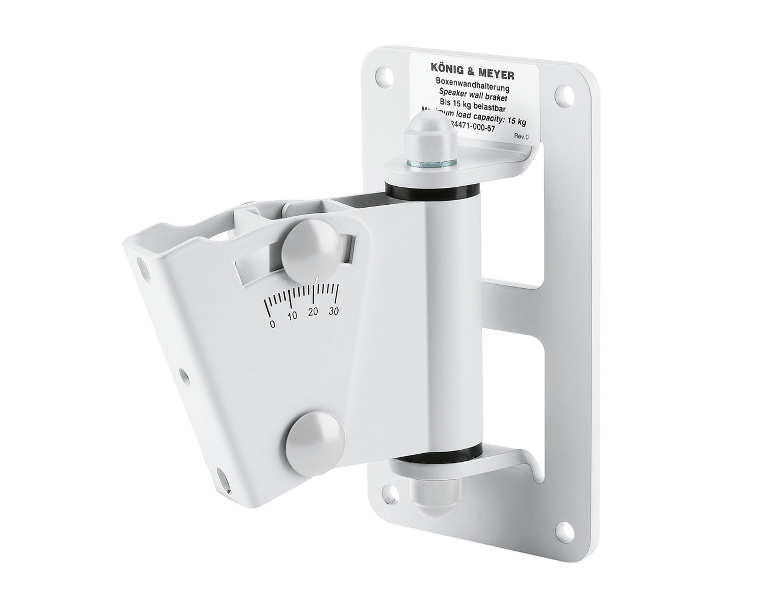KMS24471W - K&M 24471 Multi Purpose Swivel Speaker Wall Mount 15kg White Image 1