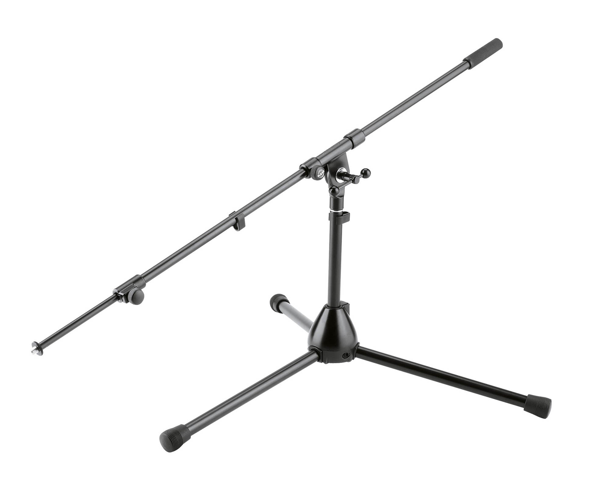 KMS255 - K&M 255 Low Level Mic Boom Stand with 2 Section Boom Arm Black Image 1
