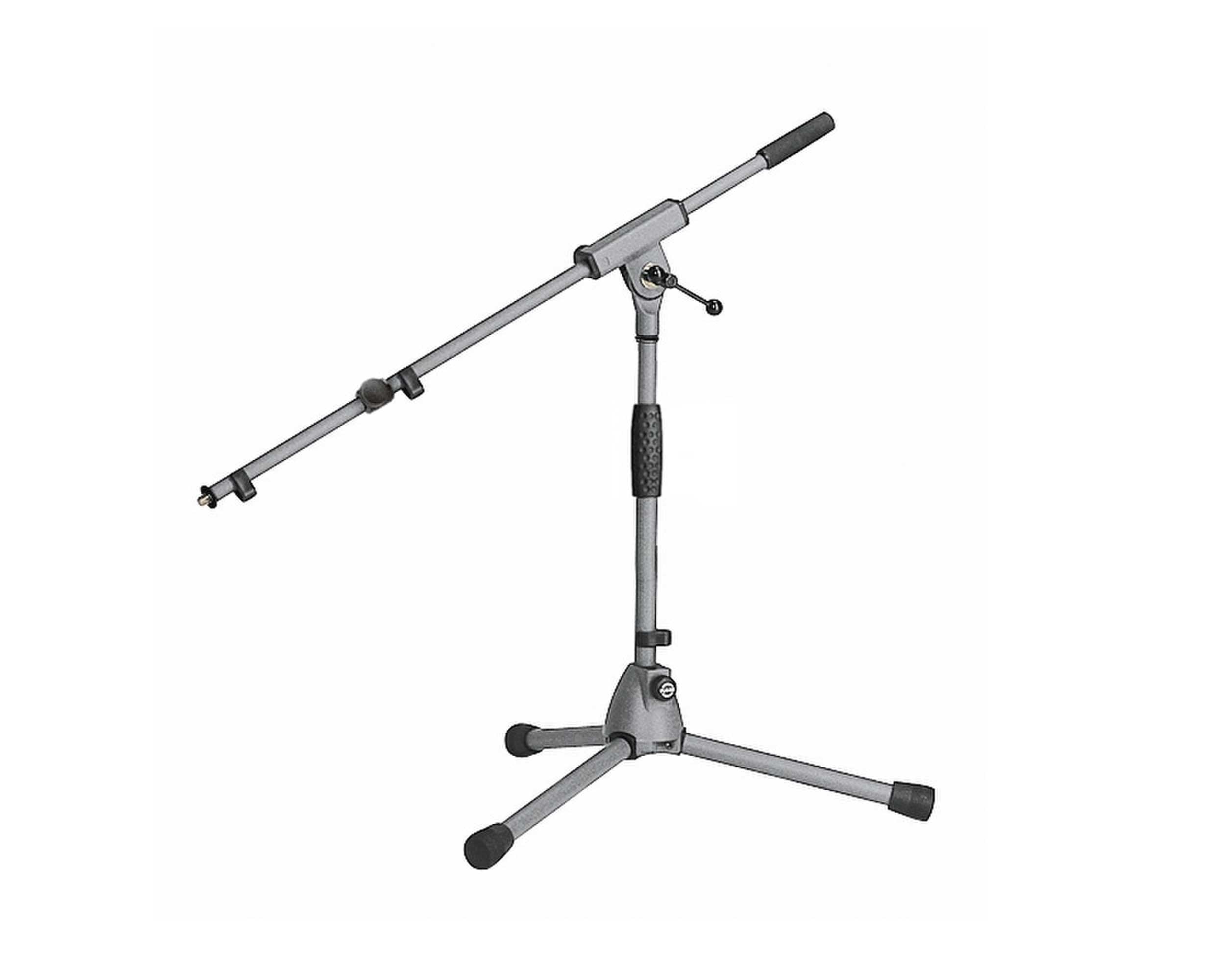 KMS25900 - K&M 25900 Low Level Mic Stand with Foldable Legs Soft Touch Grey Image 1