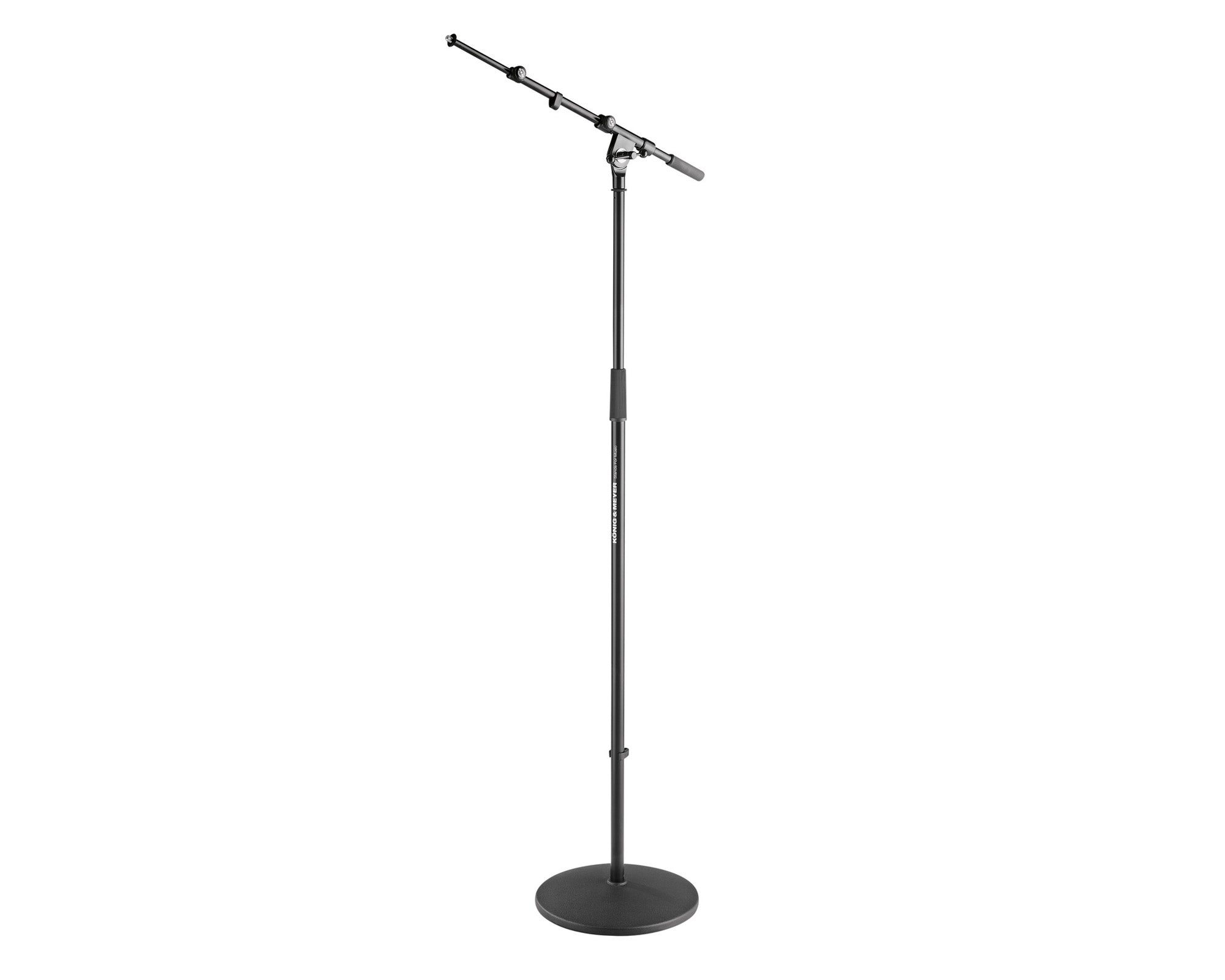 KMS26145 - K&M 26145 Round Base Tall Mic Stand 1 1.7m with Telescopic Boom Image 1