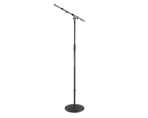 KMS26145 - K&M 26145 Round Base Tall Mic Stand 1 1.7m with Telescopic Boom Image 1
