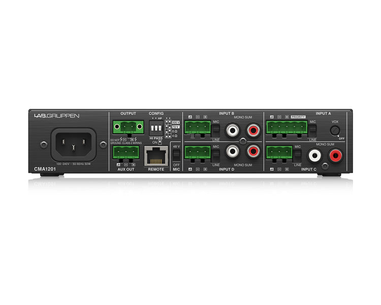 LABCMA1201 - Lab Gruppen CMA1201 Commercial Mixer Amplifier 120W 100V Half Rack Image 4