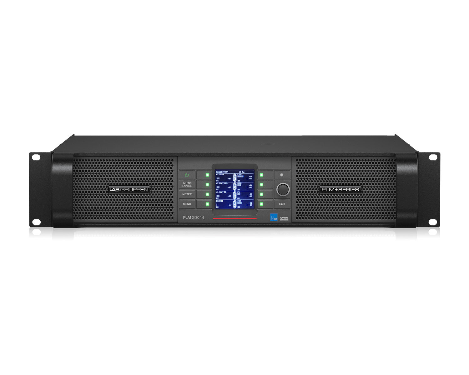 LABPLM20K44S - Lab Gruppen PLM and 20K44 SP Power Amp 4X5000W SpeakON Out or DSP and Dante 2U Image 1
