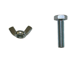 LEIWNB - Leisuretec M10 Wing Nut and Bolt Set with 40mm Long Thread Zinc Plated Image 1