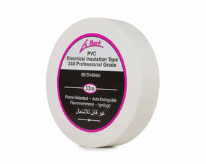 LMKPVCT19W - Le Mark PVC Electrical Insulation Tape 19mm x 33m WHITE Image 1