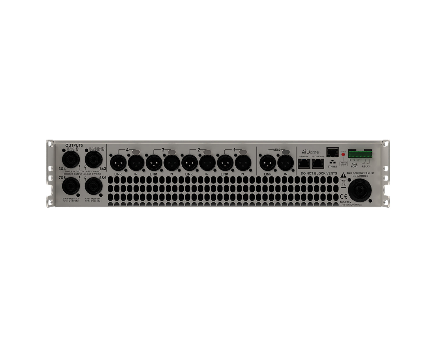 MAUIK81DAN - Martin Audio iKon iK81 DANTE 8 Channel Class D Amplifier 8x1250W @ 4ohm 2U Image 3