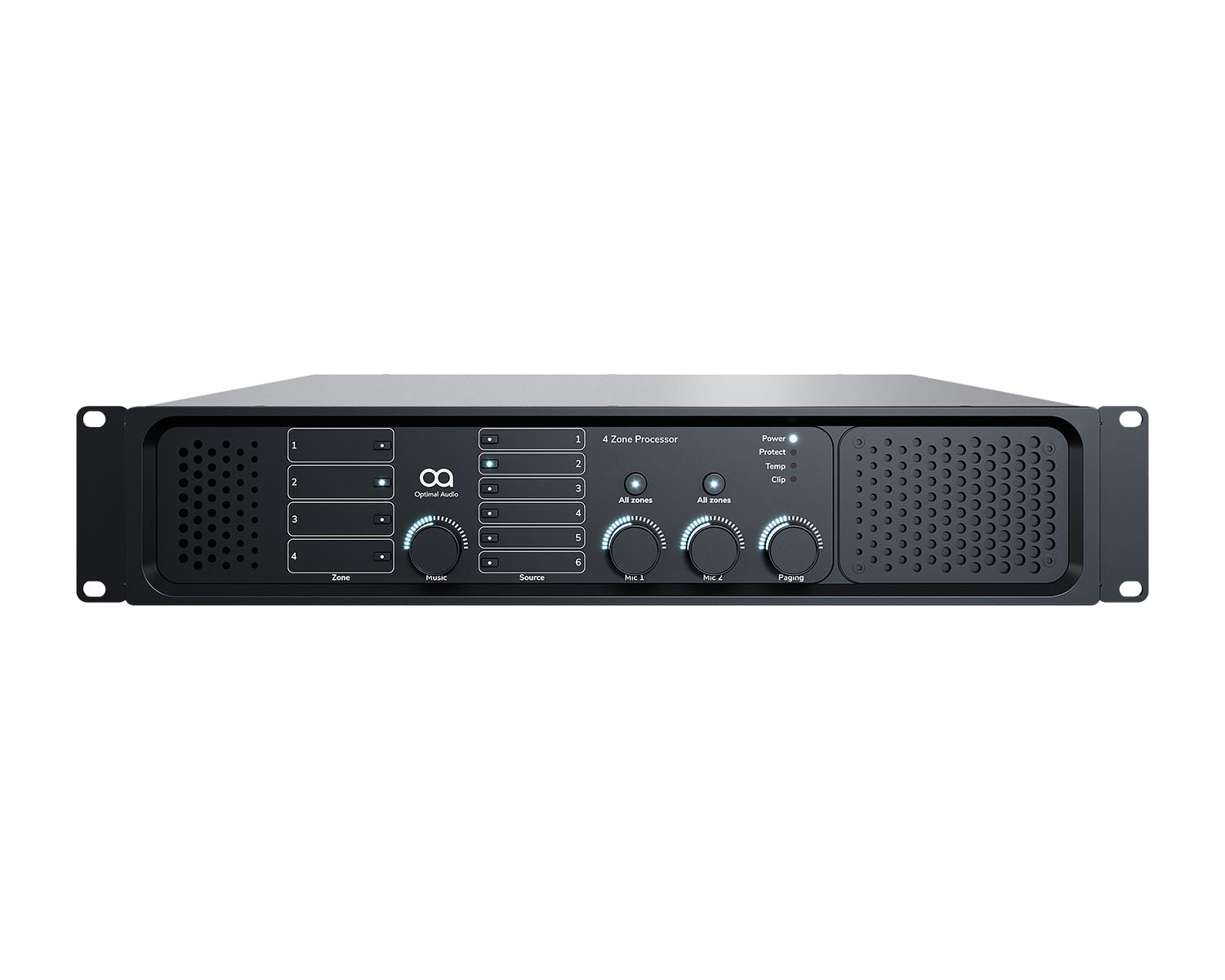 OPAZONE4P - Optimal Audio Zone 4P 4 Zone Powered Audio Control DSP and WebApp 2 Mic or 4 Line Image 1