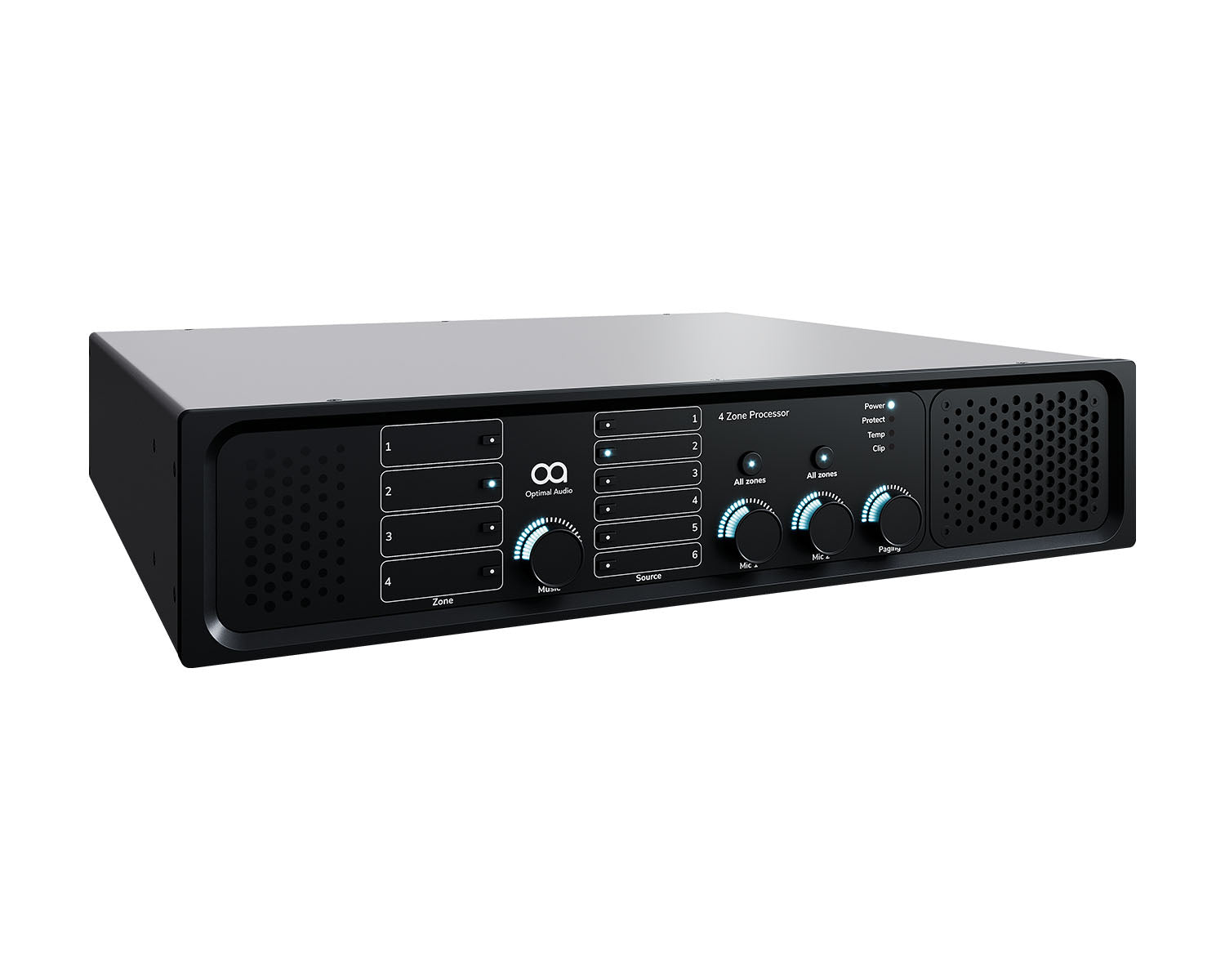OPAZONE4P - Optimal Audio Zone 4P 4 Zone Powered Audio Control DSP and WebApp 2 Mic or 4 Line Image 2