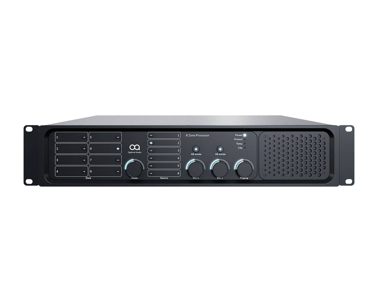 OPAZONE8P - Optimal Audio Zone 8P 8 Zone Powered Audio Control DSP and WebApp 2 Mic or 4 Line Image 1
