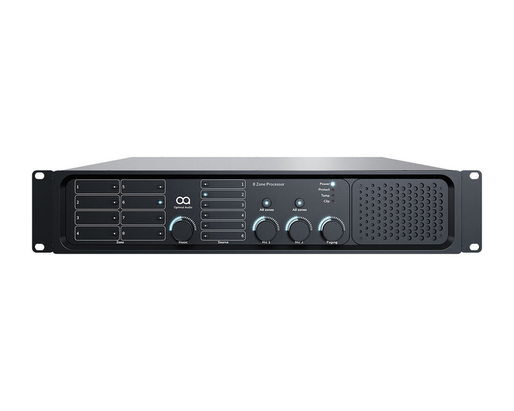 OPAZONE8P - Optimal Audio Zone 8P 8 Zone Powered Audio Control DSP and WebApp 2 Mic or 4 Line Image 1