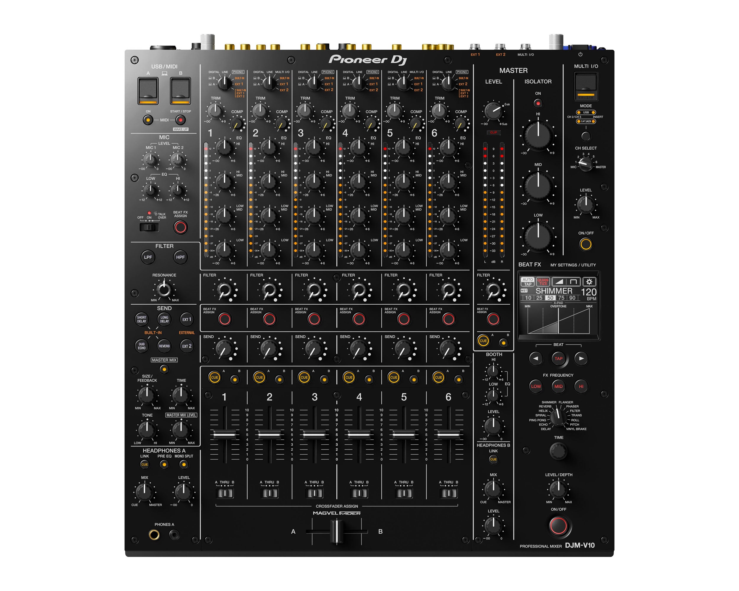 PIODJMV10.P - Pioneer DJ DJM V10 6 Channel Professional DJ Mixer 96 Bit or 4 Band EQ Image 1