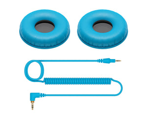 PIOHCCP08L.C - Pioneer DJ HC CP08 L Coiled Cable and Ear Pads Pack for HDJ CUE1 Blue Image 1