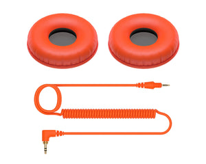 PIOHCCP08M.C - Pioneer DJ HC CP08 M Coiled Cable and Ear Pads Pack for HDJ CUE1 Orange Image 1