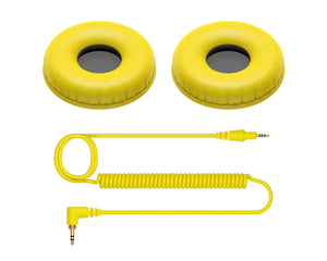 PIOHCCP08Y.C - Pioneer DJ HC CP08 Y Coiled Cable and Ear Pads Pack for HDJ CUE1 Yellow Image 1