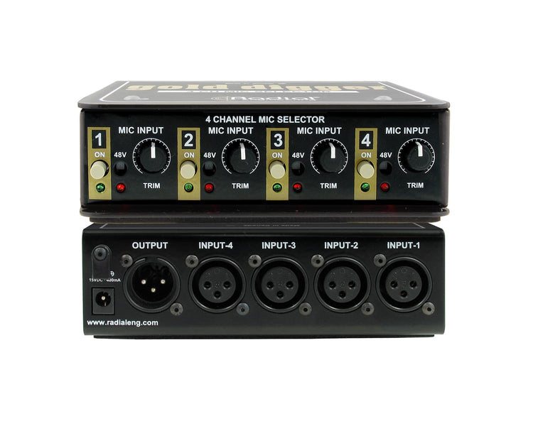 RADGOLDDIG - Radial Gold Digger 4 Ch Studio Mic Selector Switcher 4 In or 1 Out  Image 5