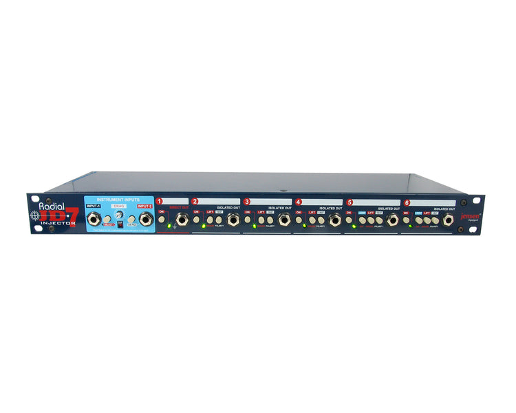 RADJD7 - Radial JD7 Guitar Rack Mount Splitter Injector 1 In 6 Out 1U Image 1