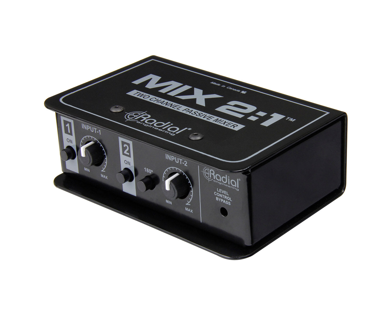 RADMIX21 - Radial MIX 2:1 2 Channel Passive Audio Combiner and Mixer 2 In or 2 Out Image 1