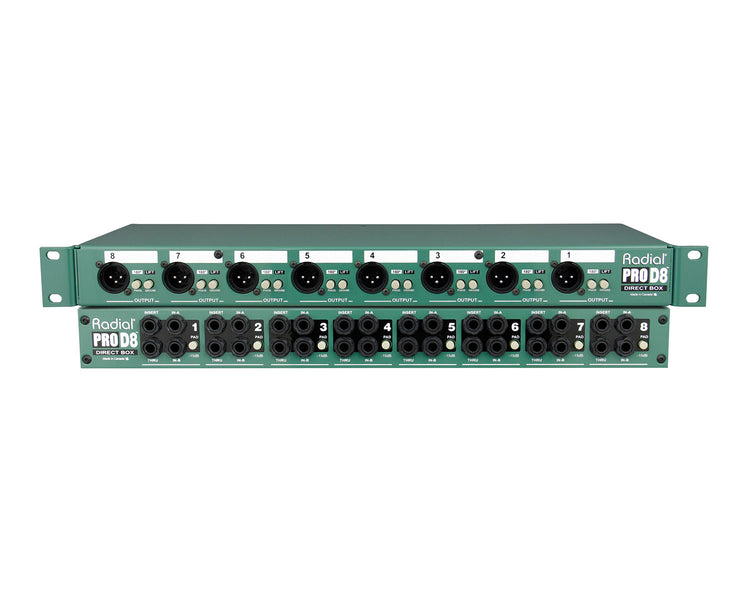 RADPROD8 - Radial ProD8 8 Way Rack Mount DI Box with Reversible Rack Ears 1U  Image 5