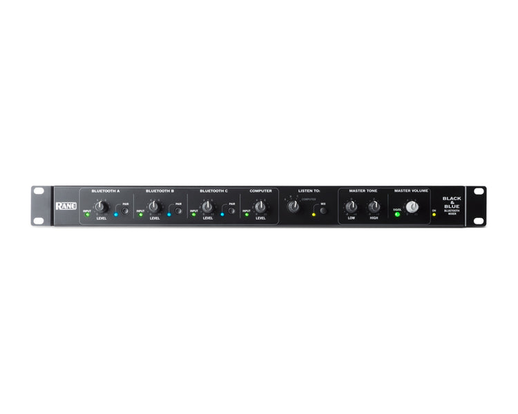 RANBKANDBL - RANE BLACK and BLUE 3Ch Bluetooth Mixer Amp Line or USB Out 20W or 100V 1U Image 1