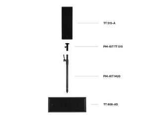 RCFACPMM20 - RCF PM KIT M20 Pole Mount (Distance Rod) 35mm or M20 725 1135mm Blk Image 2