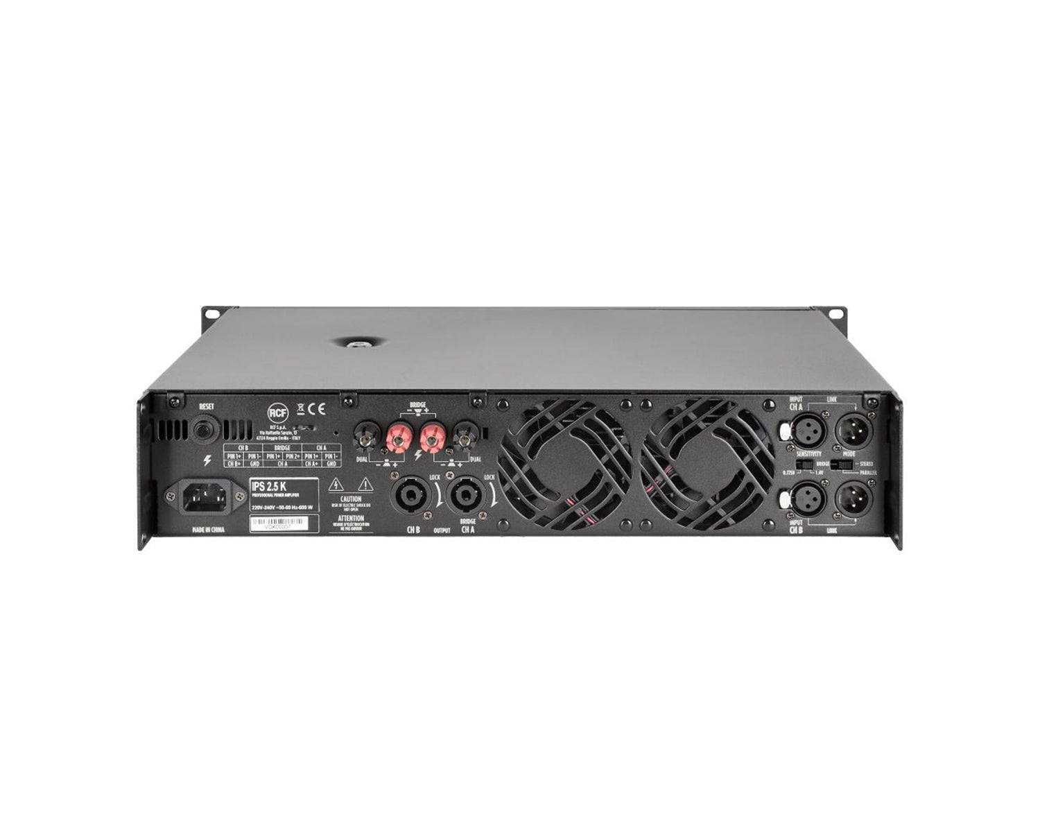 RCFIPS25K - RCF IPS 2.5K 2 Channel Power Amp 2x1250W @ 4ohm 2U Image 5