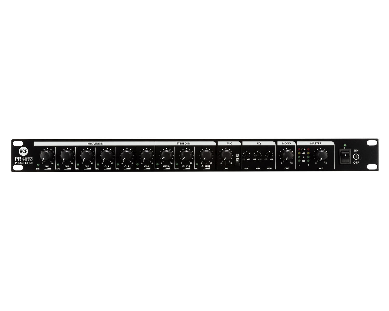 RCFPR4093 - RCF PR4093 Preamplifier 6x Balanced XLR IN or Balanced XLR OUT 1U Image 2