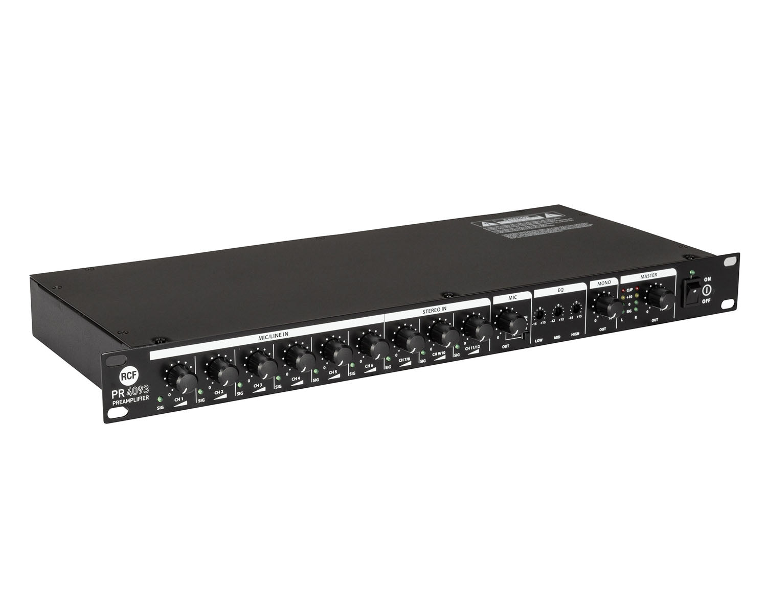 RCFPR4093 - RCF PR4093 Preamplifier 6x Balanced XLR IN or Balanced XLR OUT 1U Image 3