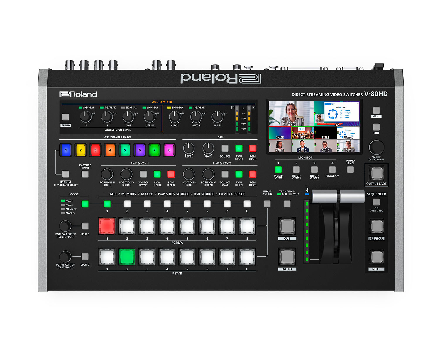 ROLV80HD - Roland Pro AV V 80HD Streaming Video Switcher with 28Ch Digital Audio Mixer Image 3
