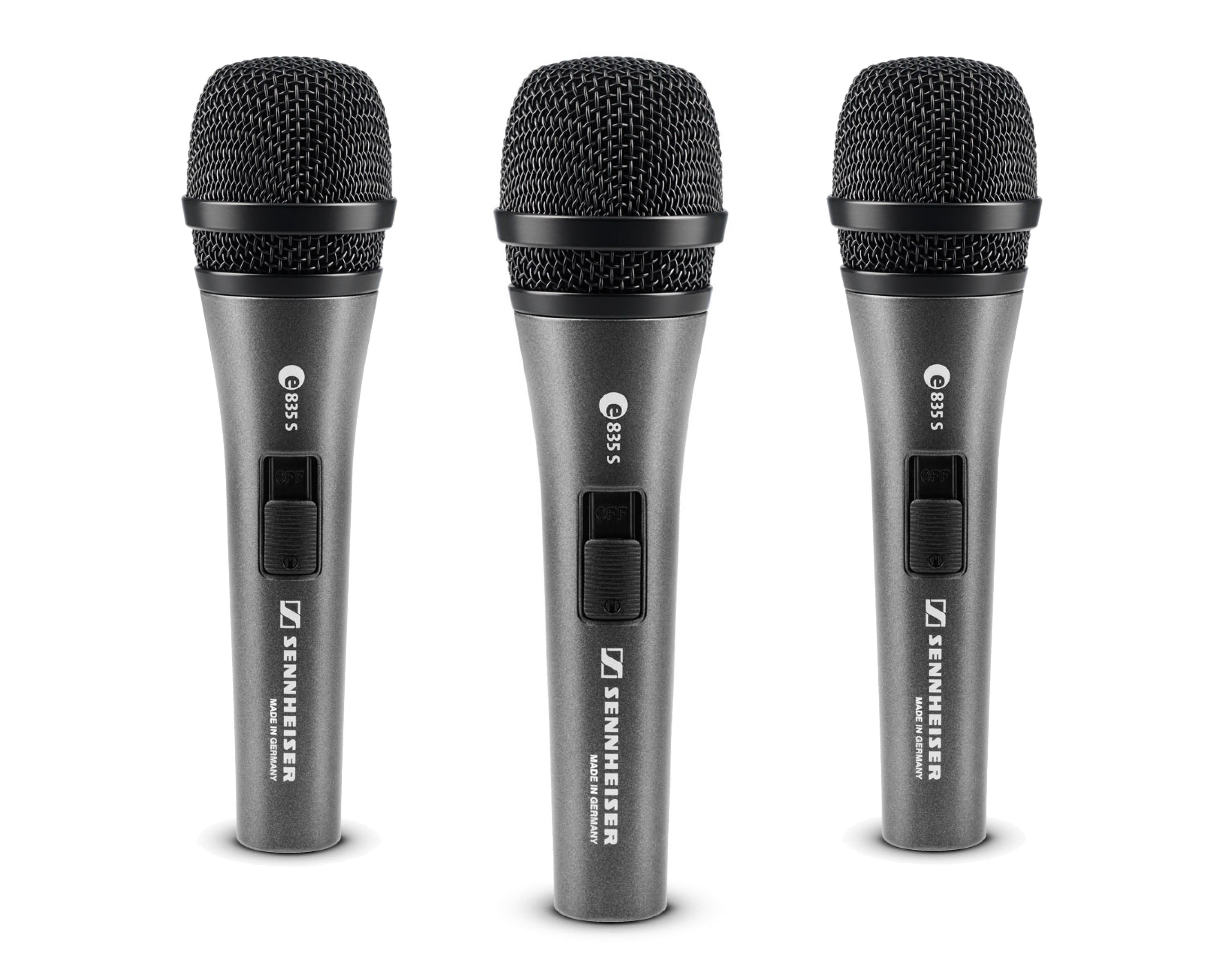 SENE835S3PK - Sennheiser e835S 3 PACK Dynamic Cardioid Vocal Microphone with Switch Image 1
